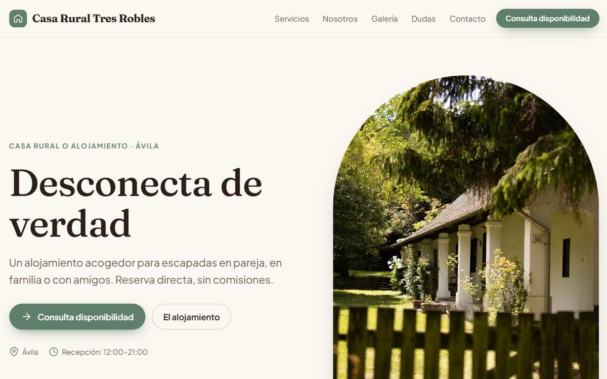 Ejemplo de web para casa rural o alojamiento