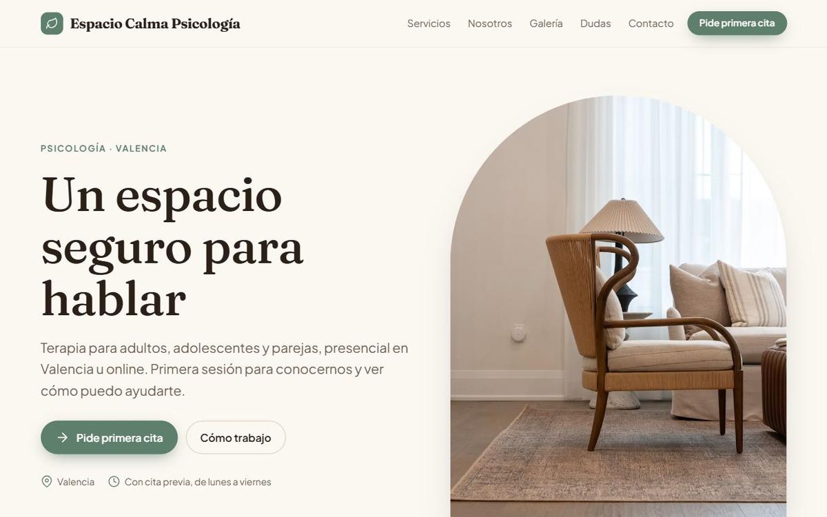 Ejemplo de web para psicología