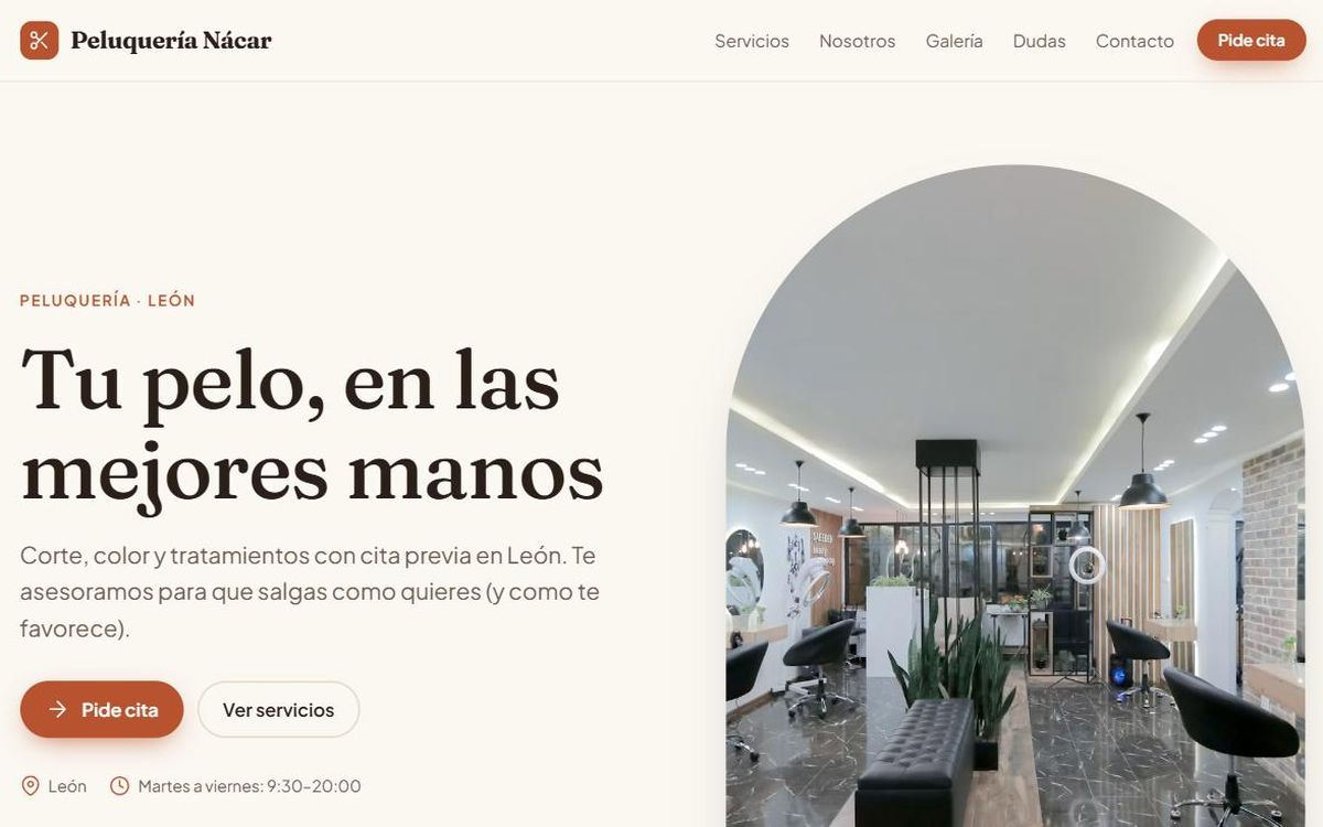 Ejemplo de web creada por Visto Bueno