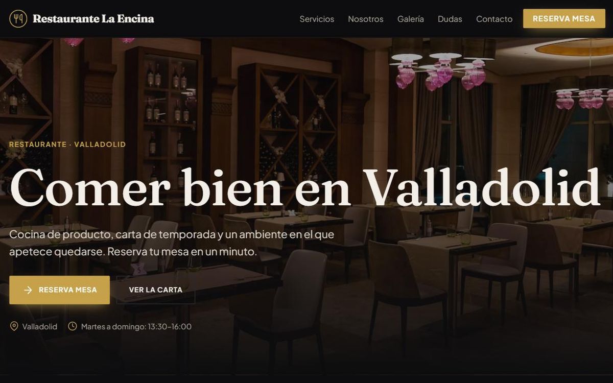 Ejemplo de web creada por Visto Bueno